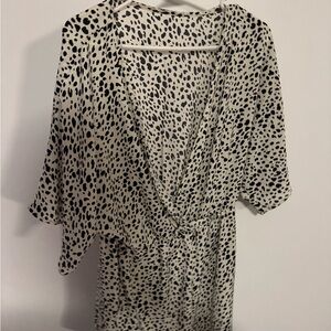 Stylish Black and White Polka Dot Women's Romper